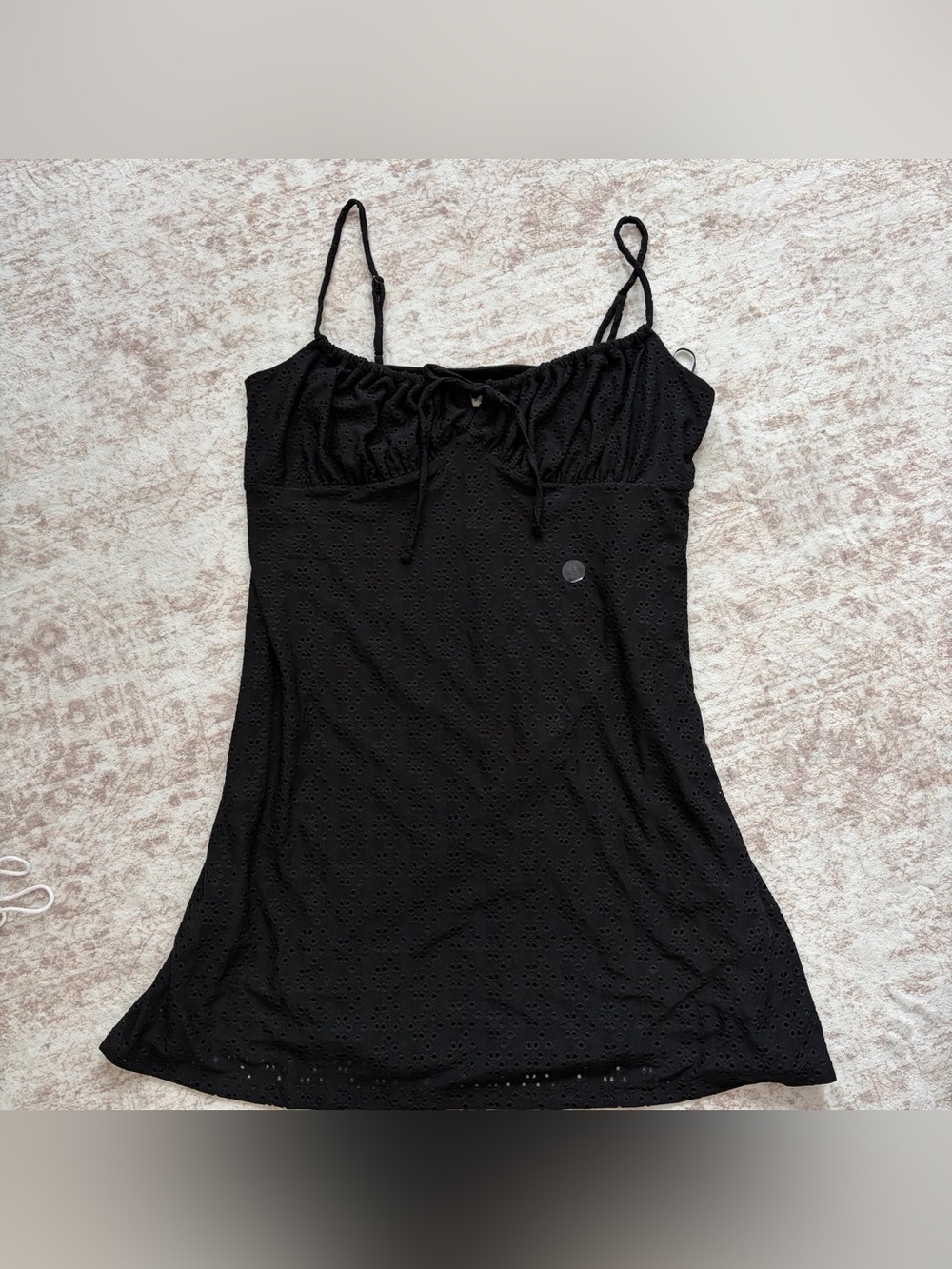 Aeropostale Eyelet Tie Front Mini Dress Spaghetti Strap